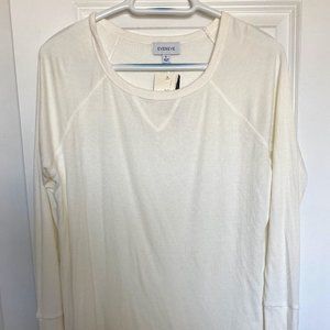 Evereve white waffle knit with buttons on sleeve